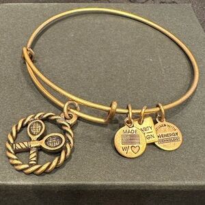 Alex and Ani Gold Tone Tennis Charm Expandable Bracelet